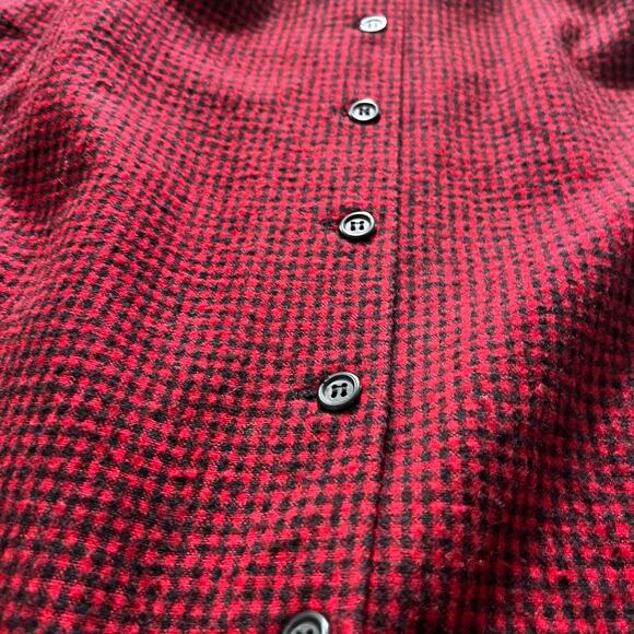 Vintage 90’s Red Check Plaid Button Down Midi Skirt Lined Retro Christmas Size 6 - Picture 2 of 7